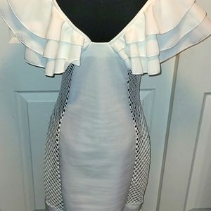 Super cute white dress with mesh sides